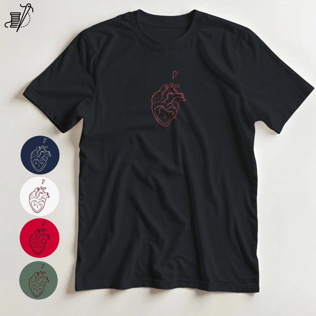Anatomical Heart embroidered t-shirt by TS